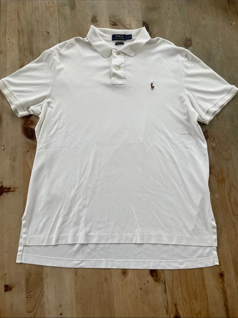 Polo Ralph Lauren White Pima Soft Touch Polo Shirt XL Pony Logo Preppy